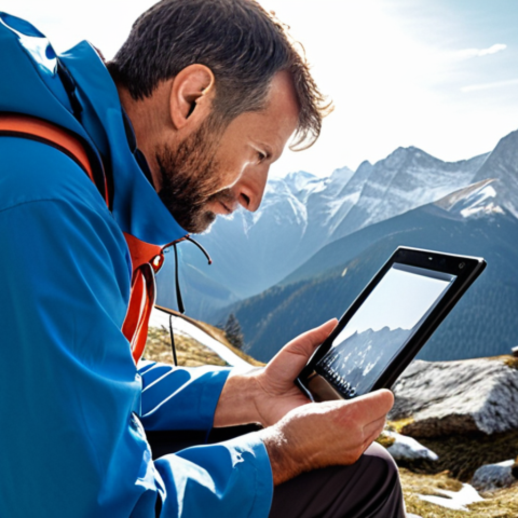 **

A doctor providing remote consultation via tablet to a mountain climber with a leg injury in the Bavarian Alps. The scene shows the snowy mountains in the background. Focus on the contrast between modern technology and the rugged natural environment. Style: Realistic, slightly dramatic lighting.

**