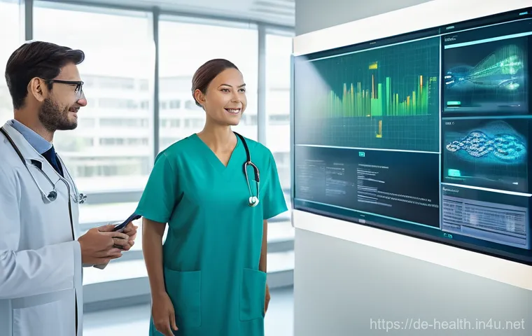 보건학에서의 빅데이터 활용 - **Personalized Medical Treatment with Big Data Integration:**
    "A clean, futuristic medical consu...