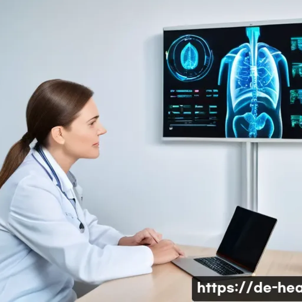 보건학과 의료 자원 배분 - **Prompt 1: Digital Consultation in a German Clinic**
    A bright, clean, and modern medical consul...